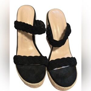 COUTGO Black Platform Espadrille Sandals – Size 8.5 | New Without Tags ✨
